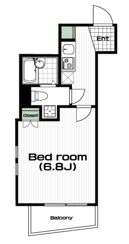 高田馬場駅の賃貸 84,000円 間取り図