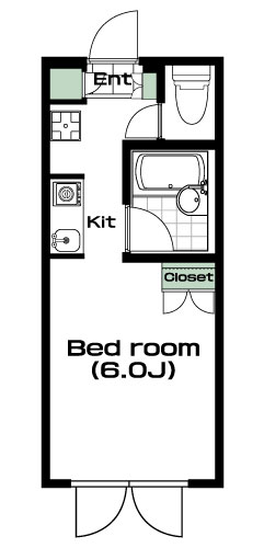 青葉台駅の賃貸 45,000円 間取り図
