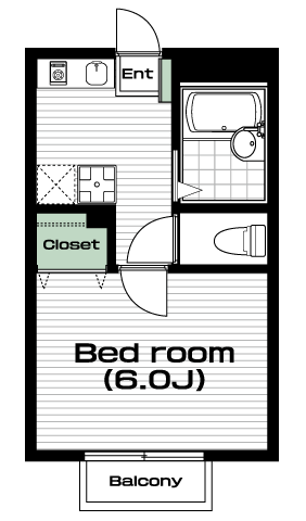 大岡山駅の賃貸 70,000円 間取り図