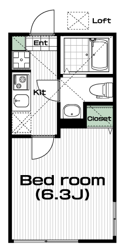 日吉駅の賃貸 75,000円 間取り図
