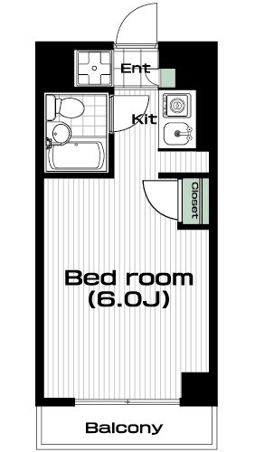 鶴川駅の賃貸 38,000円 間取り図