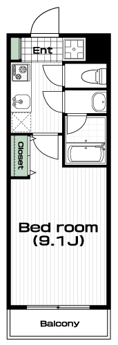 大塚・帝京大学駅の賃貸 58,000円 間取り図
