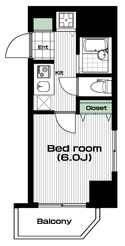 伊勢佐木長者町駅の賃貸 70,000円 間取り図
