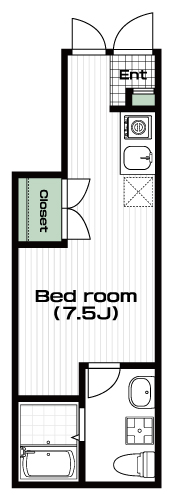 大塚・帝京大学駅の賃貸 58,000円 間取り図