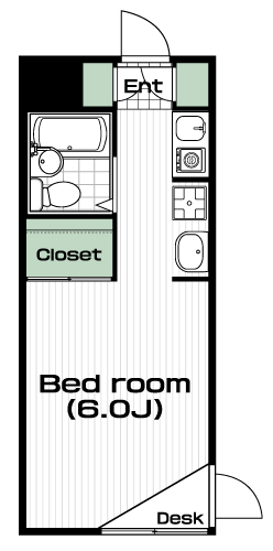 多磨駅の賃貸 46,000円 間取り図