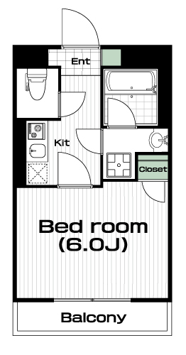 新百合ヶ丘駅の賃貸 54,000円 間取り図