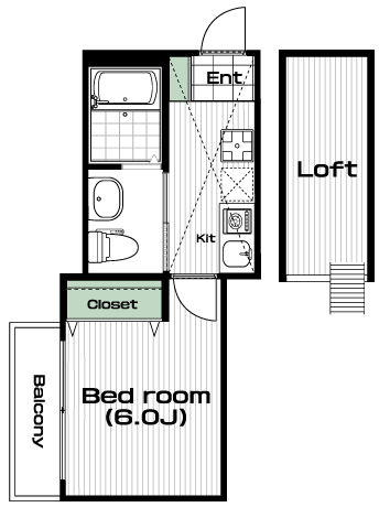 登戸駅の賃貸 65,000円 間取り図