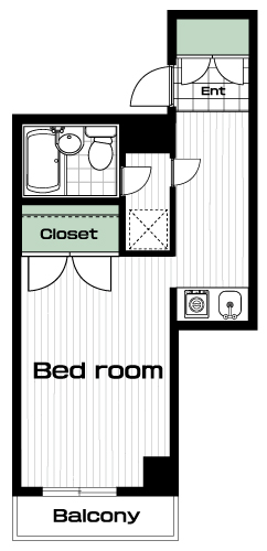 等々力駅の賃貸 66,000円 間取り図