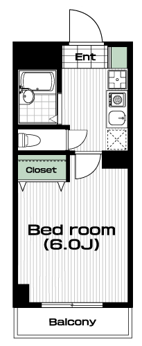 西八王子駅の賃貸 55,000円 間取り図