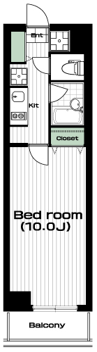駒場東大前駅の賃貸 83,000円 間取り図