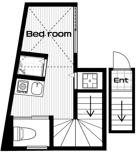 西荻窪駅の賃貸 55,000円 間取り図