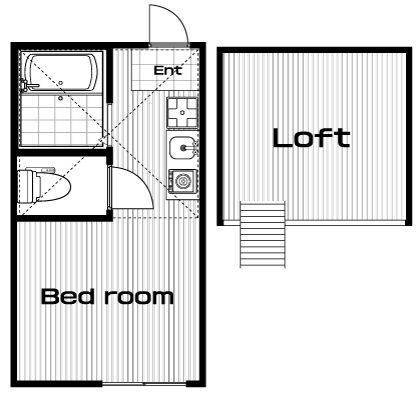 白楽駅の賃貸 54,000円 間取り図
