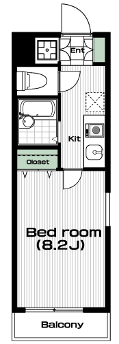 喜多見駅の賃貸 75,000円 間取り図