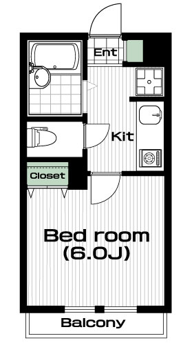 片倉町駅の賃貸 47,000円 間取り図