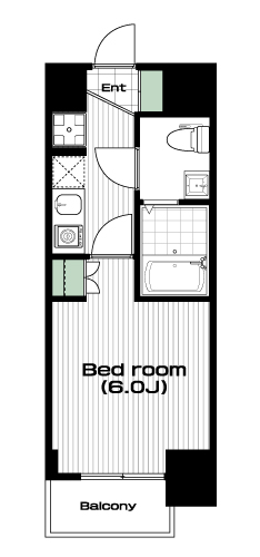上野駅の賃貸 75,500円 間取り図