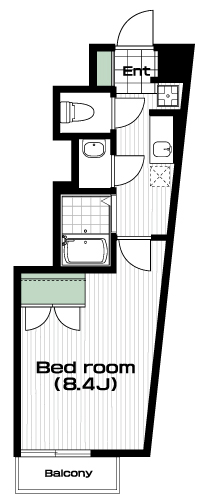 中野駅の賃貸 77,000円 間取り図