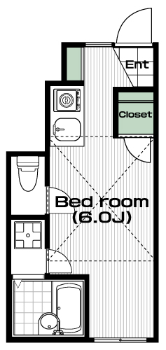 東伏見駅の賃貸 58,000円 間取り図