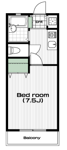 地下鉄赤塚駅の賃貸 60,000円 間取り図