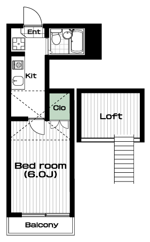 三ツ沢上町駅の賃貸 43,000円 間取り図