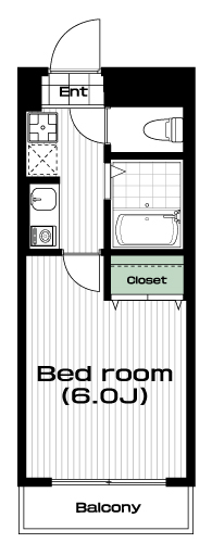 調布駅の賃貸 57,000円 間取り図
