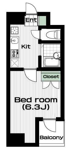 五反田駅の賃貸 75,000円 間取り図