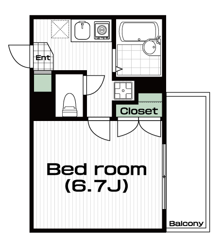 早稲田駅の賃貸 77,000円 間取り図