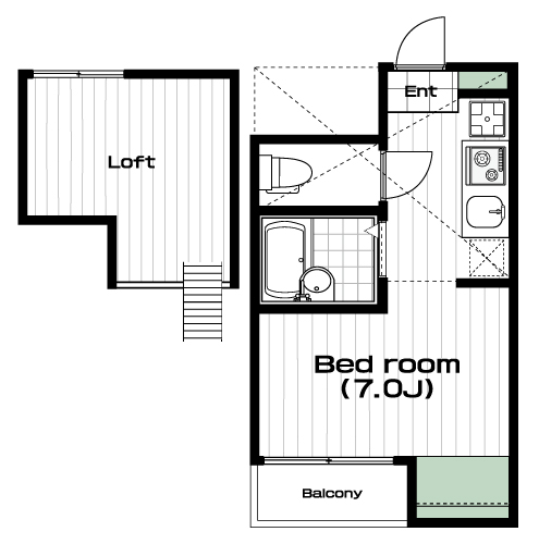 新馬場駅の賃貸 87,000円 間取り図
