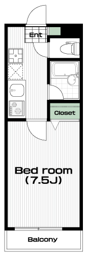 飛田給駅の賃貸 73,000円 間取り図