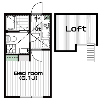 日吉駅の賃貸 75,000円 間取り図