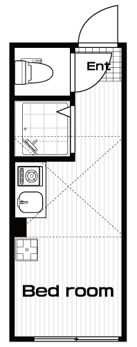 中野駅の賃貸 70,000円 間取り図