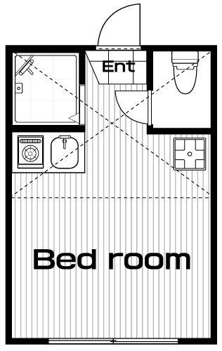 中野駅の賃貸 58,000円 間取り図