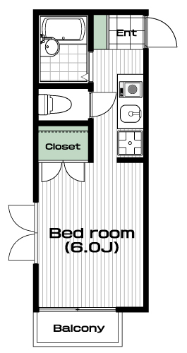 片倉町駅の賃貸 51,000円 間取り図
