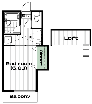 日吉駅の賃貸 55,000円 間取り図