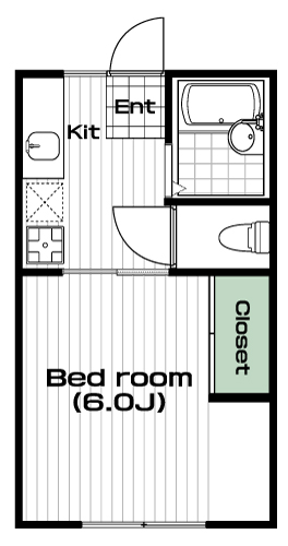 白楽駅の賃貸 46,000円 間取り図