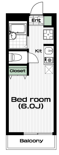 和田町駅の賃貸 52,000円 間取り図