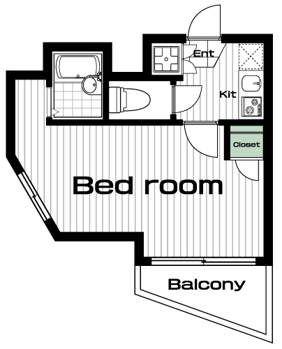 白金高輪駅の賃貸 86,000円 間取り図