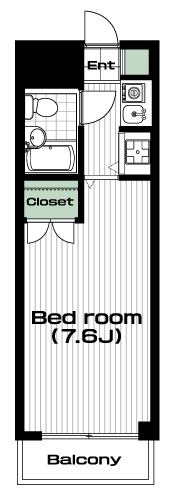 玉川学園前駅の賃貸 45,000円 間取り図