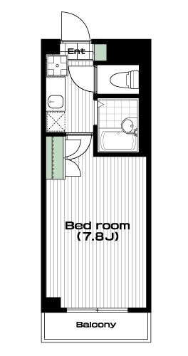 市川駅の賃貸 58,500円 間取り図