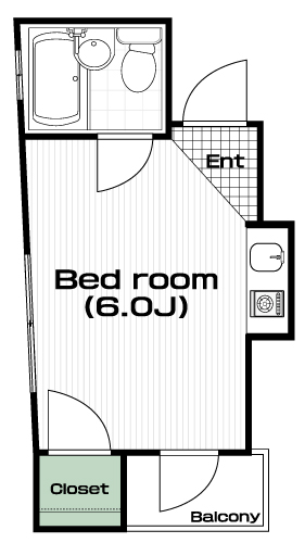 沼袋駅の賃貸 50,000円 間取り図