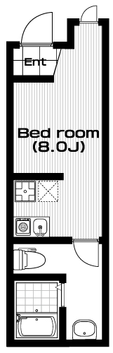 三軒茶屋駅の賃貸 75,000円 間取り図