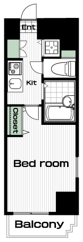 五反田駅の賃貸 85,000円 間取り図