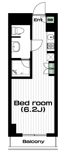 武蔵小山駅の賃貸 80,000円 間取り図