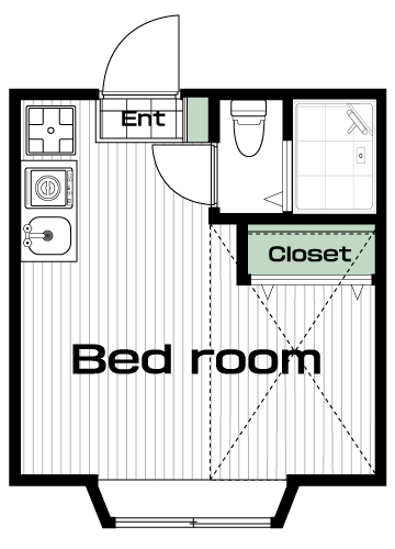 東小金井駅の賃貸 55,000円 間取り図