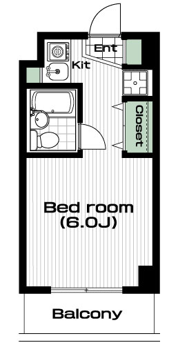 青葉台駅の賃貸 56,000円 間取り図