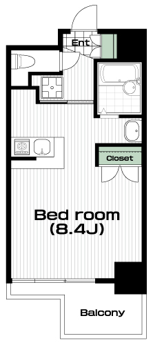 武蔵関駅の賃貸 80,000円 間取り図