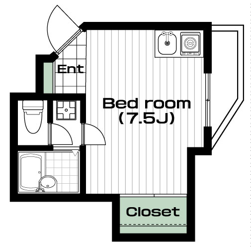 経堂駅の賃貸 60,000円 間取り図