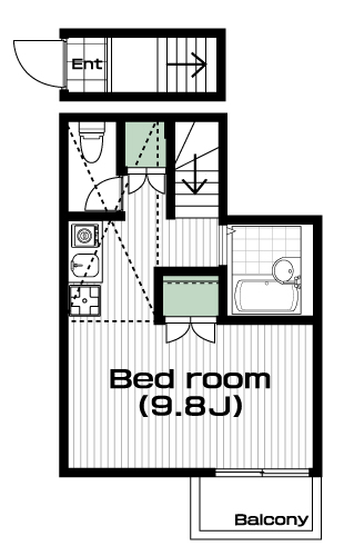 西武柳沢駅の賃貸 63,000円 間取り図