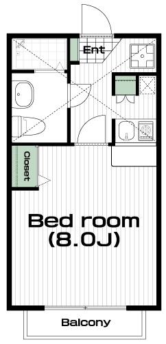 中野駅の賃貸 69,500円 間取り図