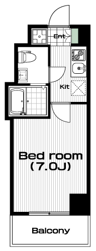白楽駅の賃貸 86,000円 間取り図