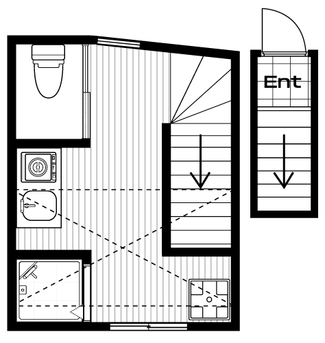 中井駅の賃貸 57,000円 間取り図